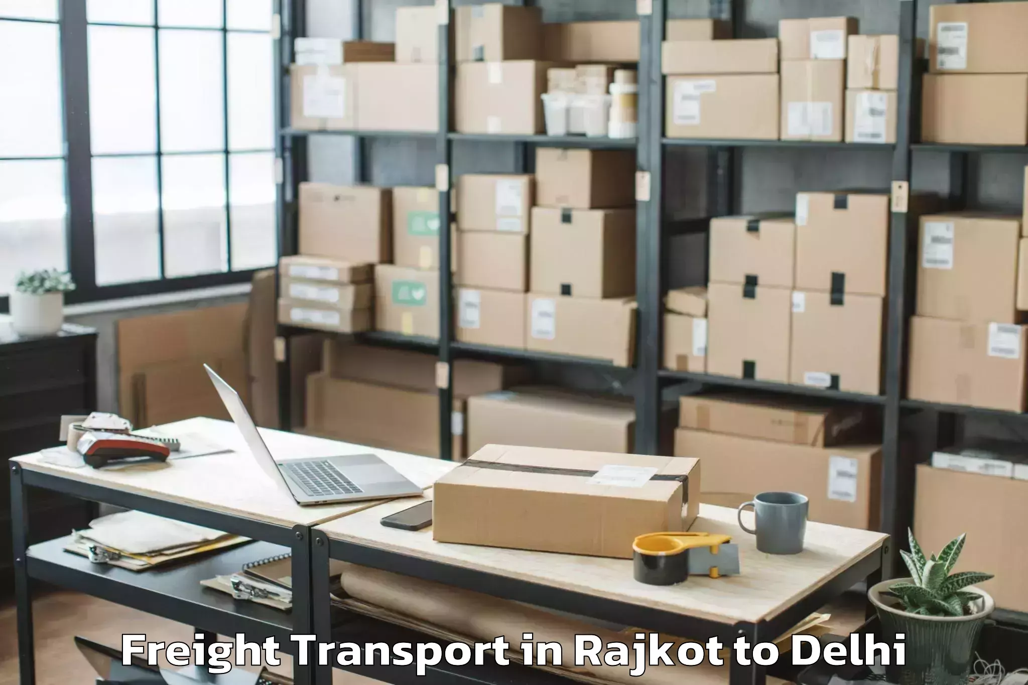 Book Rajkot to D Mall Rohini Freight Transport Online